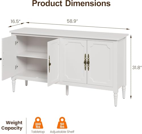 118" Buffet Cabinet with Storage