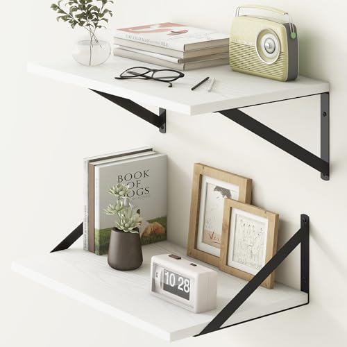 White Floating Shelves 18 Inch Long (2 Count)