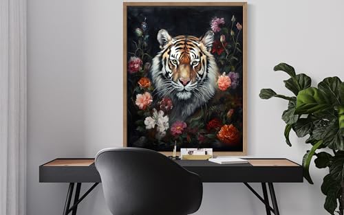 Tiger and Flower Poster Art Print