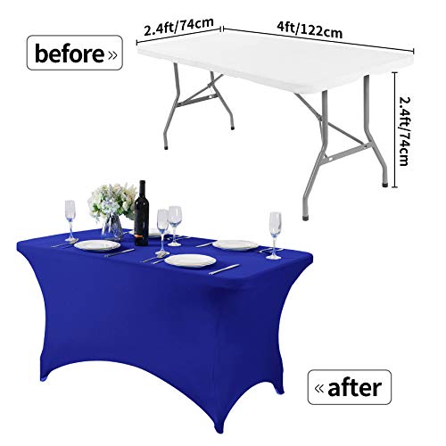 2Pack Spandex Table Cover for 4FT or 6ft or 9ft Table Universal Fitted Stretch Tablecloth for Party (2 Count)
