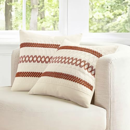 Set of 2 Fall Rust Decorative Pillow Covers 18x18 (2 Count)