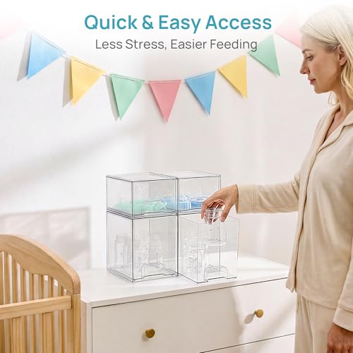 Clear Stackable Storage Drawers Set of 4 (4 Count)