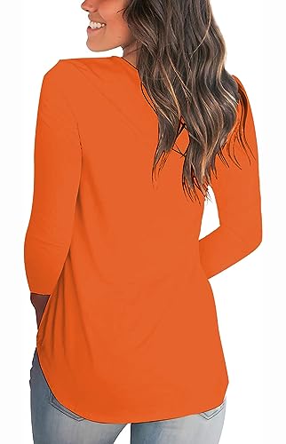 Women Halloween V Neck Tee Shirts Pumpkin Long Sleeve Tunic Tops XL