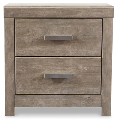 Culverbach Modern 2 Drawer Nightstand with 2 USB Charging Stations