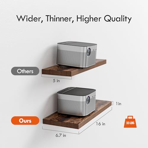 16’’Rustic Brown Floating Shelves for Wall Set of 4 (4 Count)