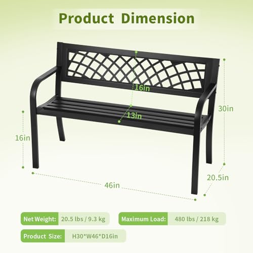 46" Outdoor Garden Bench
