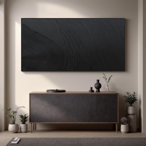 large black abstract wall art modern Hand