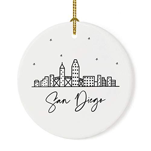 Round Ceramic Porcelain Christmas Tree Ornament Keepsake