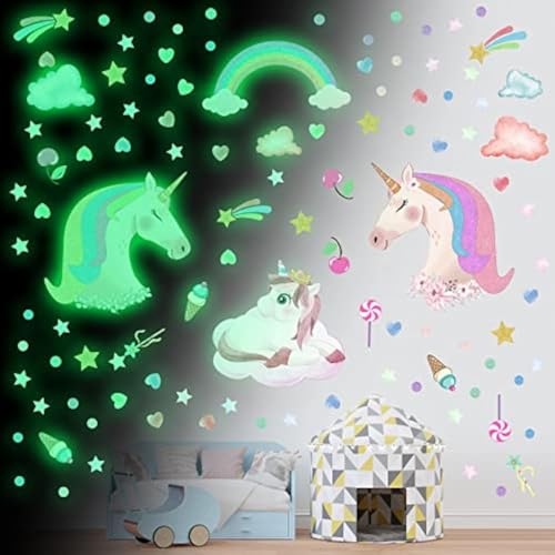 Glow in The Dark Unicorn Wall Stickers Decals