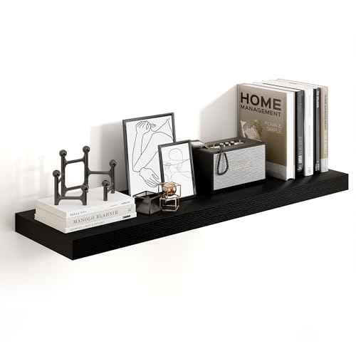 Floating Shelves 35.7" W x 10.3" D Black Set of 1