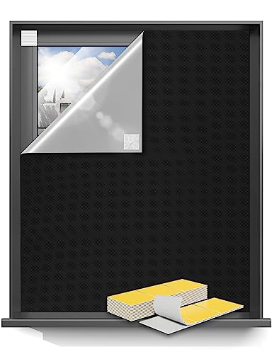 Blackout Curtains 35"x60" Portable No Drill Black Out Window Cover