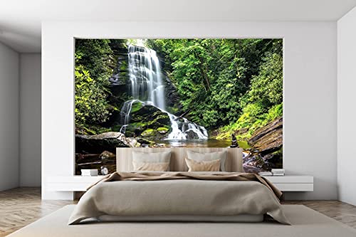 Waterfalls in Forest Wall Mural Large Wallpaper (110.1 Sq Ft)