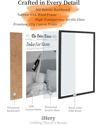Small 8x10in Dolce Far Niente Framed Newspaper Wall Art