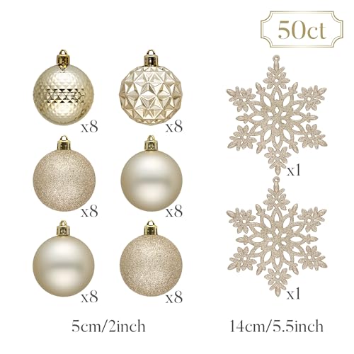 50ct Christmas Tree Decorations Ball Ornaments 2 Inches (50 Count)