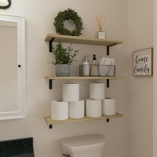 24'' Long Floating Shelves for Wall Decor & Storage (6 Count)