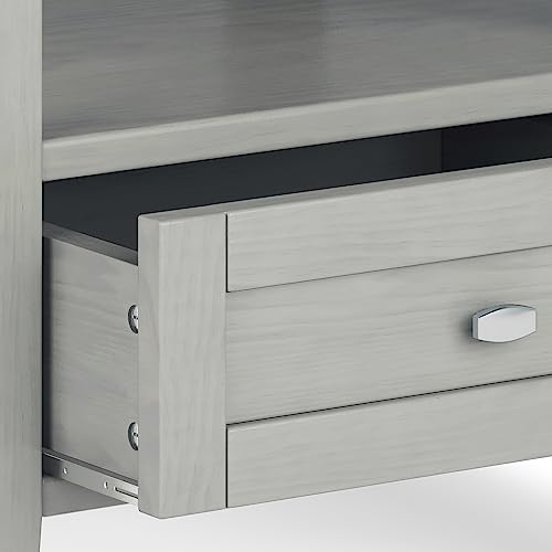 Warm Shaker 20" Wide Solid Wood Square End Table in Fog Grey