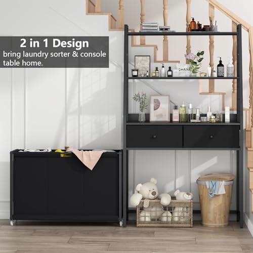 Laundry Hamper Laundry Basket with 3 Section Pull