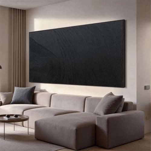 Large Black Abstract Wall Art Modern Hand