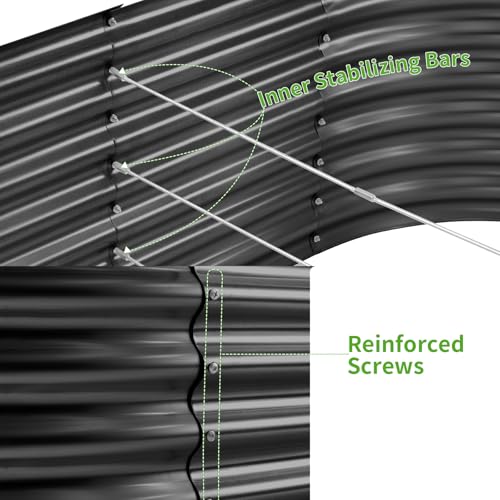 8x4x3ft Oval Galvanized Raised Garden Beds