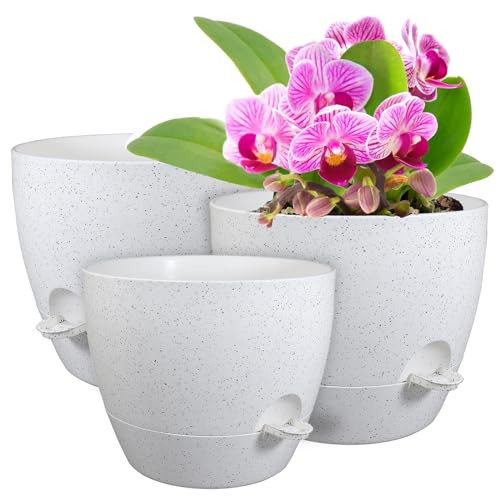 12/10/9 inch Self Watering Pots for Indoor Outdoor Plants, Set of 3 (3 Count)