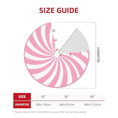 Pink Candy Christmas Tree Skirt 36inch Xmas Decorations