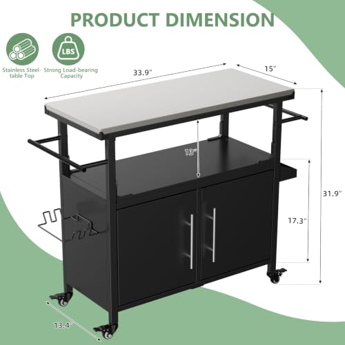 Outdoor Grill Cart with Stainless Steel Top