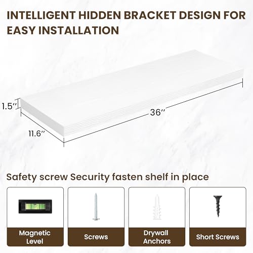 36 Inch Floating Shelves (2 Count)