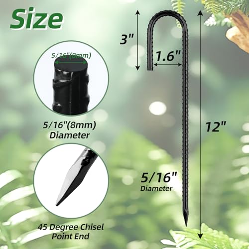 12 Inch Rebar Stakes J Hook Ground Stakes 32 (32 Count)