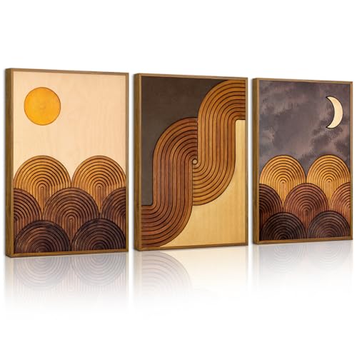 Mid Century Modern Framed Canvas Wall Art Set (2 Count)