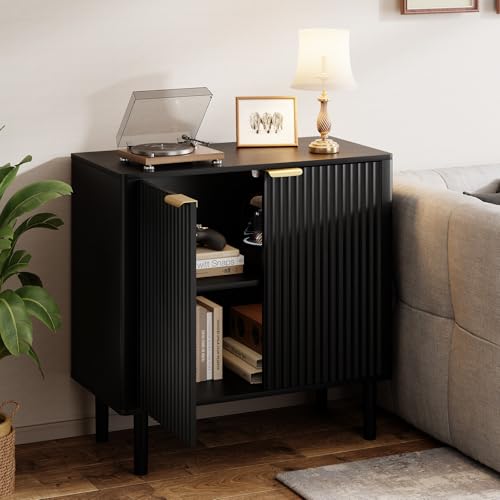 Sideboard Buffet Cabinet with Storage 31.5" Black