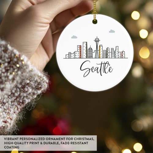 Round Ceramic Porcelain Christmas Tree Ornament Keepsake