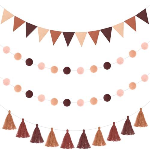 4 Pcs 9.8 ft Pom Pom Garland for Classroom Bulletin Board (4 Count)