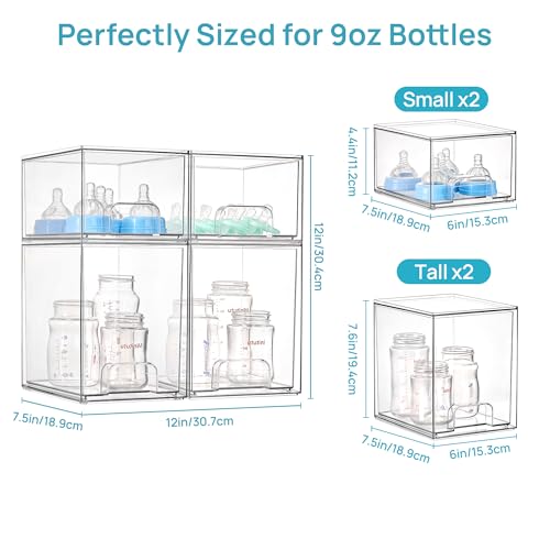 Clear Stackable Storage Drawers Set of 4 (4 Count)