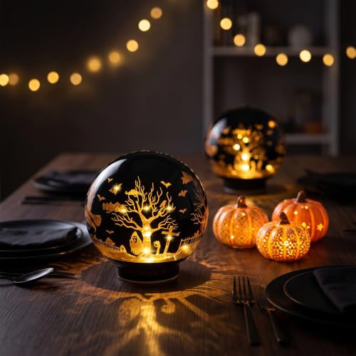 Halloween Decorations Rotating Lamp with Timer Halloween Figurine Light