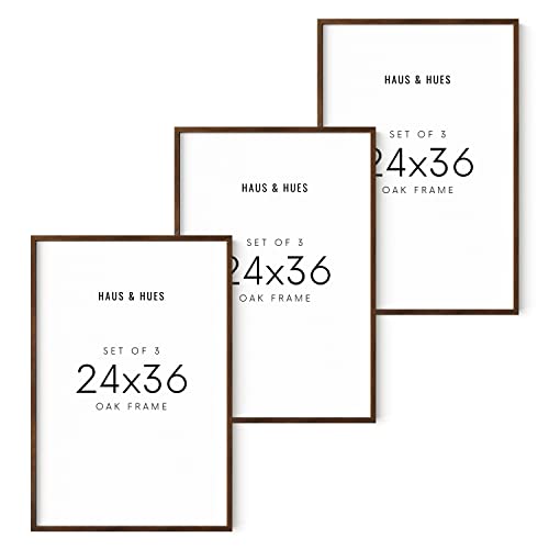 24x36 Walnut Oak Frame Set of 3 (4 Count)