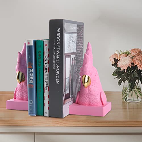 Cute Pink Parrot Decorative Bookends (2 Count)