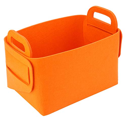 Storage Basket Felt Storage Bin Collapsible& Convenient Box Organizer with Carry Handles for Office Bedroom Closet Babies Nursery Toys Laundry