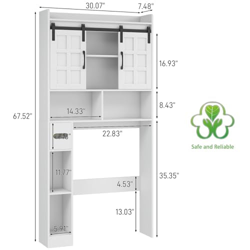 Over The Toilet Storage Cabinet with Sliding Doors