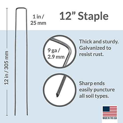 Garden Stakes 12 Inch 9 Gauge Galvanized Steel Landscape Staples