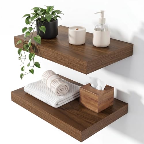 Floating Shelves 15.7" W x 10.3" D Walnut Set of 2 (2 Count)