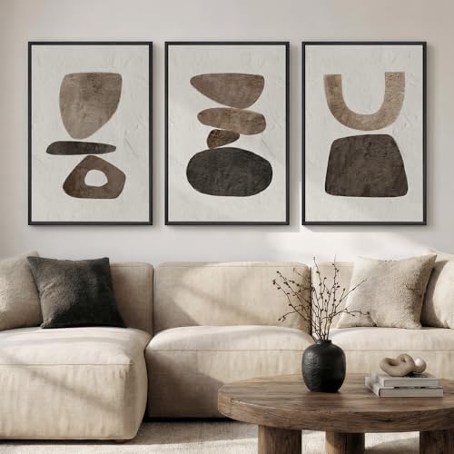 Large Framed Minimalist Abstract Canvas Wall Art for Living Room