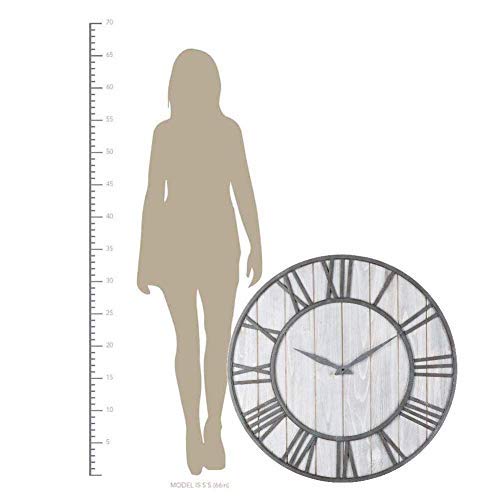 Oldtown Farmhouse Metal & Solid Wood Noiseless Wall Clock