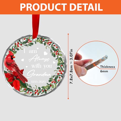 Personalized Cardinal Glass Ornament