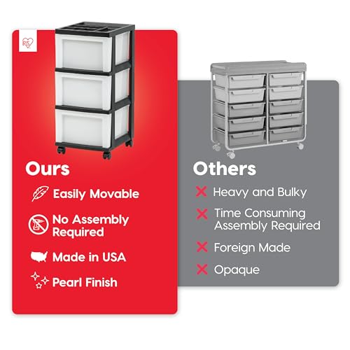 3 Drawer Rolling Storage Cart
