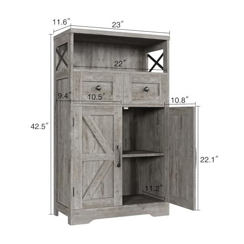Farmhouse Storage Cabinet Set of 2 (2 Count)