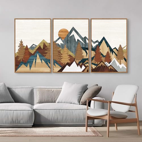 Vintage Mountain Framed Canvas Wall Art