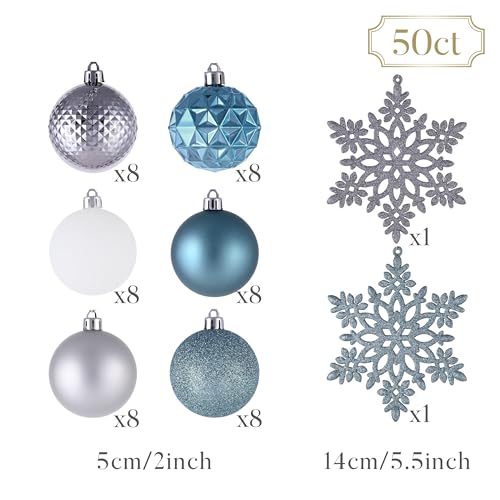 50ct Christmas Tree Decorations Ball Ornaments 2 Inches (50 Count)
