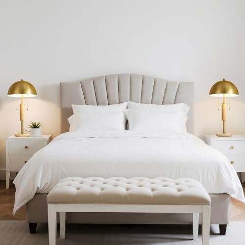 24" Modern Table Lamps Set of 2 for Living Room Gold Metal Nightstand Lamp with High (2 Count)