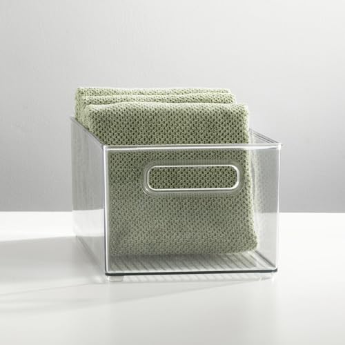 Plastic Bathroom Storage Container Bins w (4 Count)