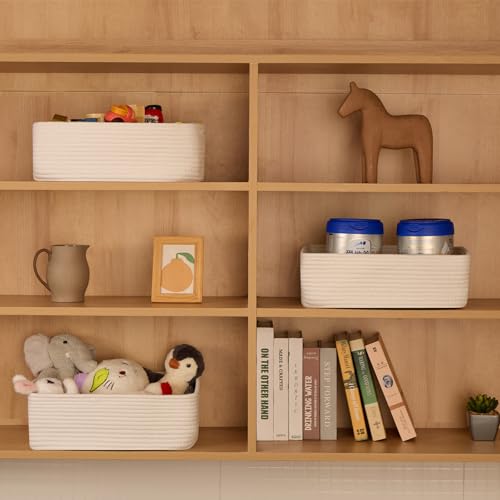 Large Shallow Organizing Baskets 15x11x5.1 Inches (2 Count)